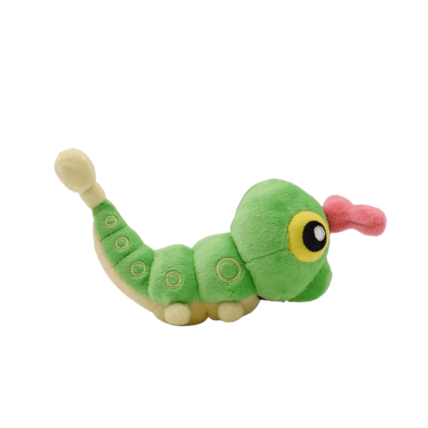 Peluche Chenipan de 10cm, personnage de Pokémon, douce et colorée, parfaite pour les fans.