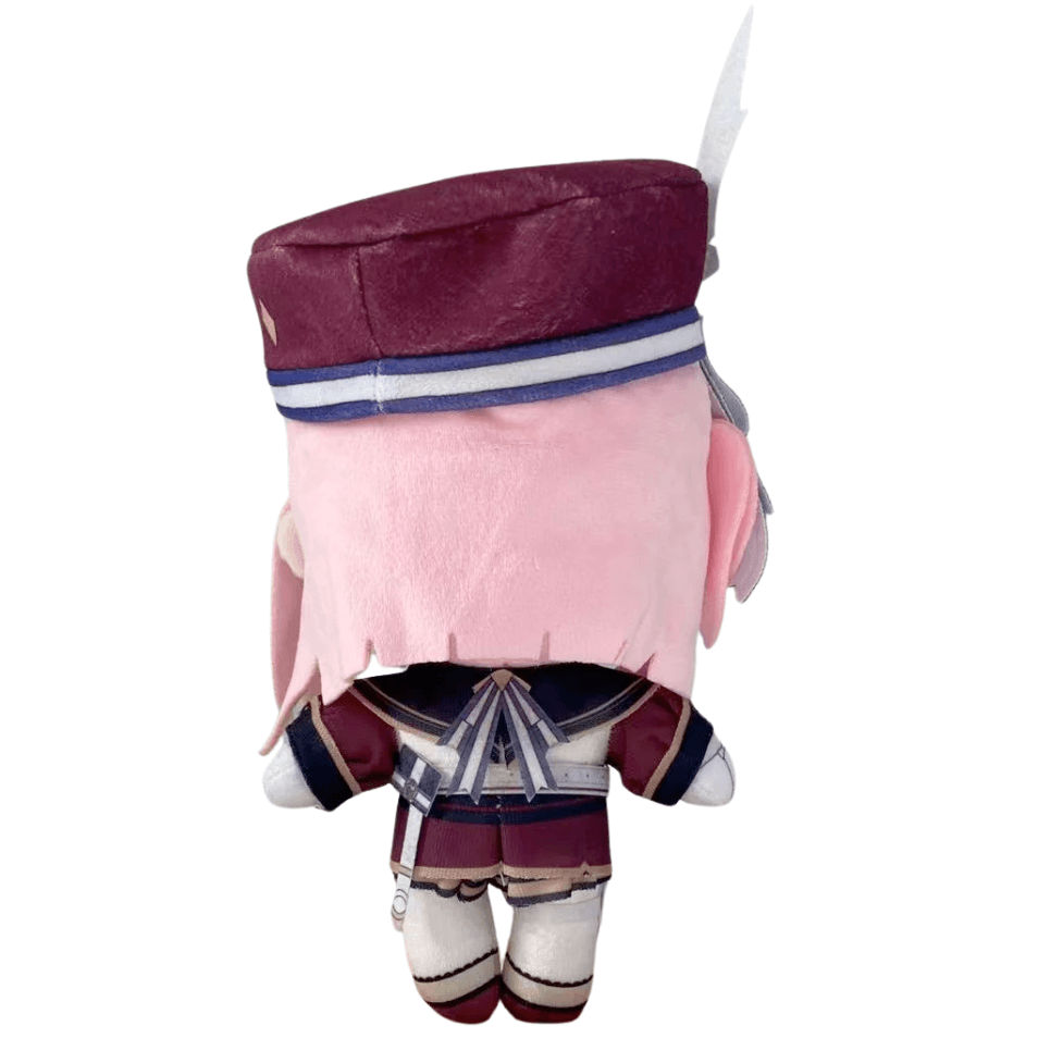 Peluche Charlotte de Genshin Impact, 20cm, vue arrière, adorable et aventurière.