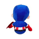 Peluche Captain America de 20cm avec un design coloré et un bouclier, parfaite pour les fans de Marvel.
