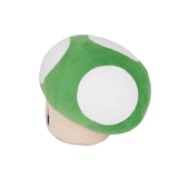 Peluche Champignon verte de 22cm inspirée par la série Mario pour les fans de jeux vidéo.
