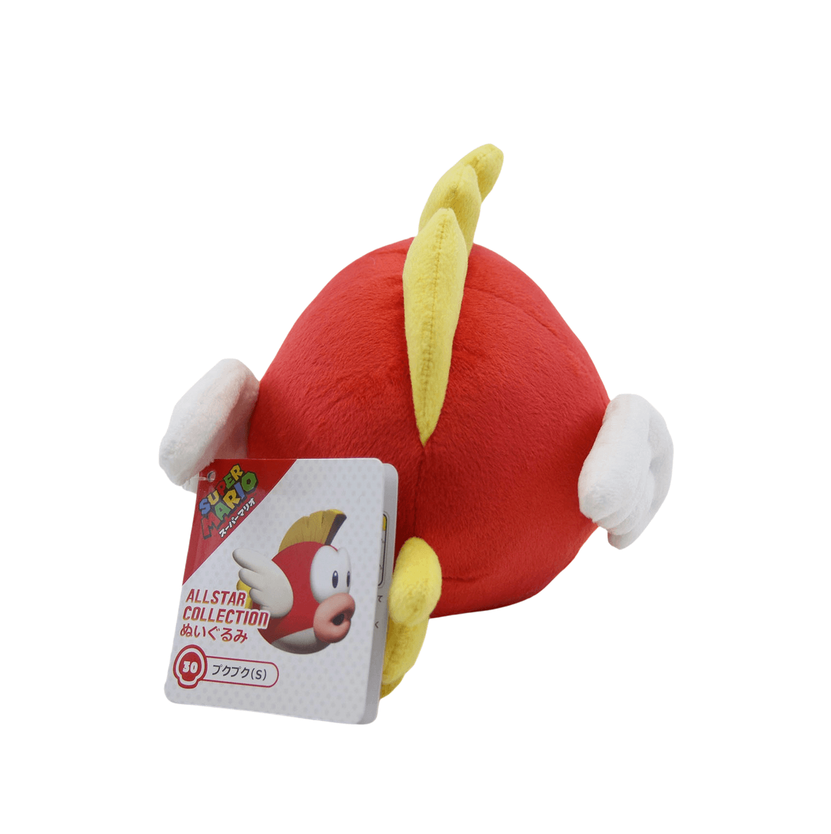 Peluche Cheep Cheep de 15cm, poisson volant emblématique de Mario, doux et mignon.