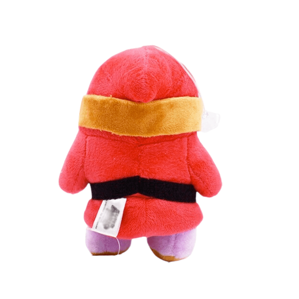 Peluche Maskass de 16cm inspirée de la série Mario, vue de dos, avec drap coloré et masque blanc.