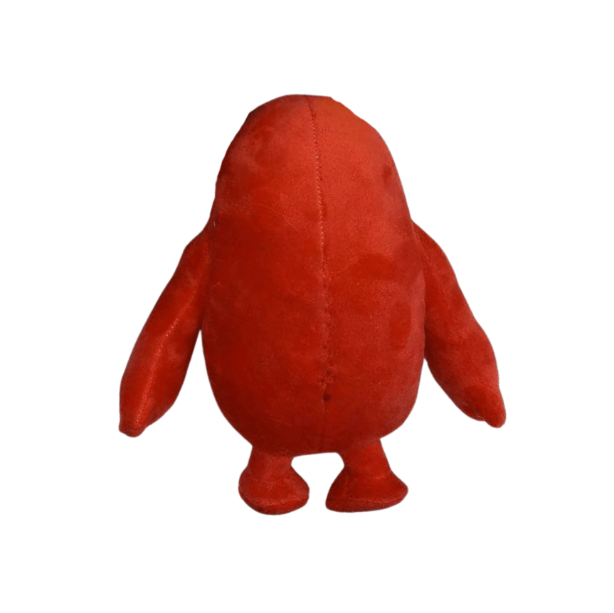 Peluche Fall Guys rouge de 18 cm, douce et amusante, inspirée du jeu vidéo Fall Guys.