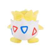 Peluche Togepi de 20cm, un symbole de chance avec sa coquille remplie de joie, inspirée de la série animée Pokémon.